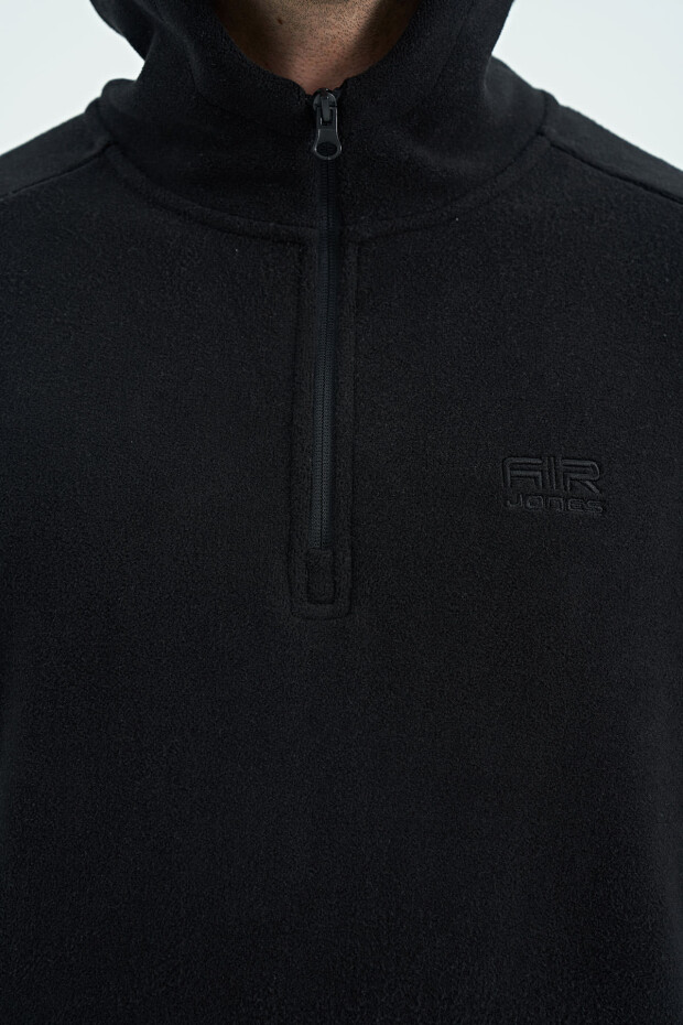 Hektor Siyah Kapüşonlu Polar Erkek Eşofman Takım - 85227 - 5