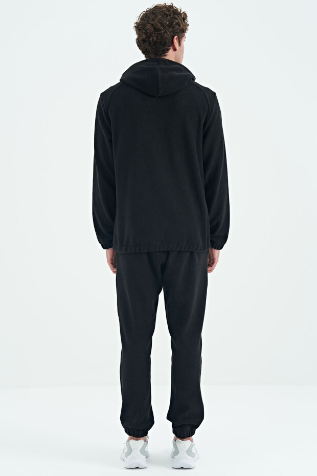 Hektor Siyah Kapüşonlu Polar Erkek Eşofman Takım - 85227 - 10