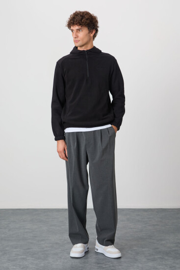 Ruby Siyah Standart Kalıp Polar Erkek Sweatshirt - 88300 