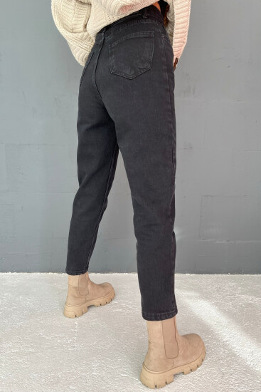 Siyah Yüksek Bel Kadın Pantolon - 02041 - Thumbnail