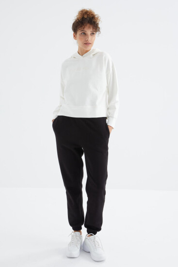 Siyah Yüksek Bel Şardonlu 3 İplik PamukluBasic Kadın Eşofman Alt - 94624 - TOMMYLIFE