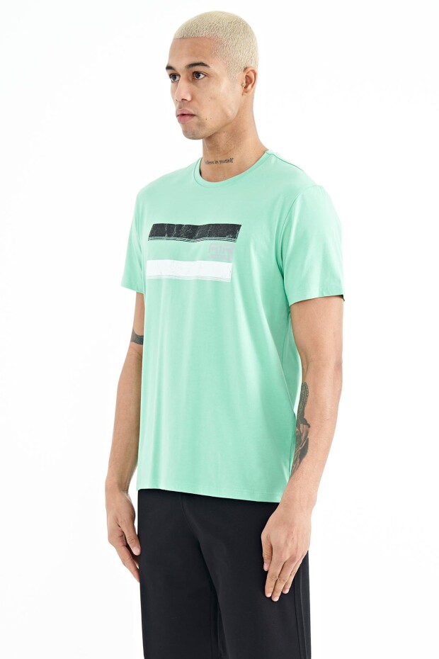 Donald Su Yeşili Standart Kalıp Erkek T-Shirt - 88217