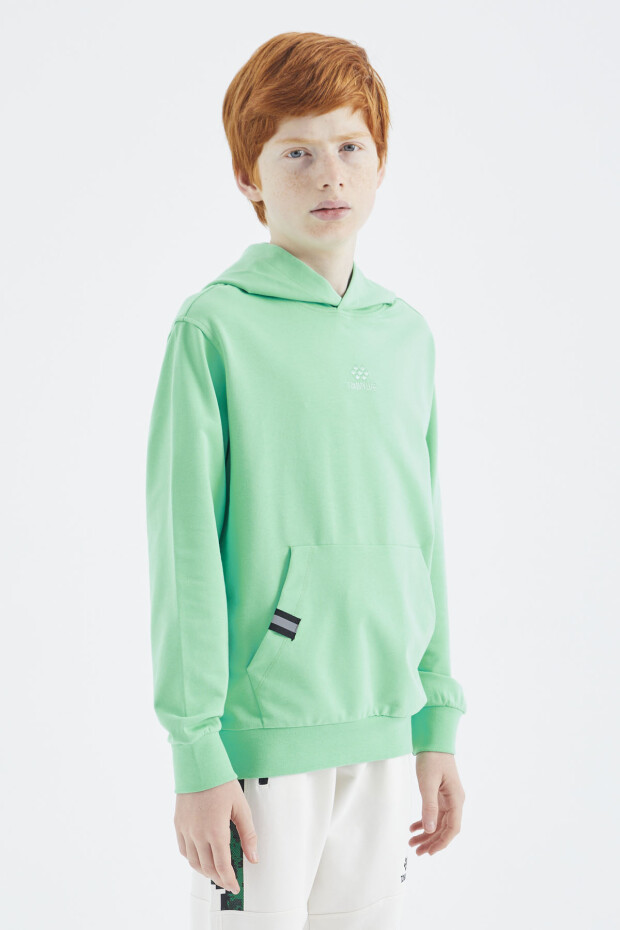 Su Yeşili Kapüşonlu Erkek Çocuk Sweatshirt - 11177