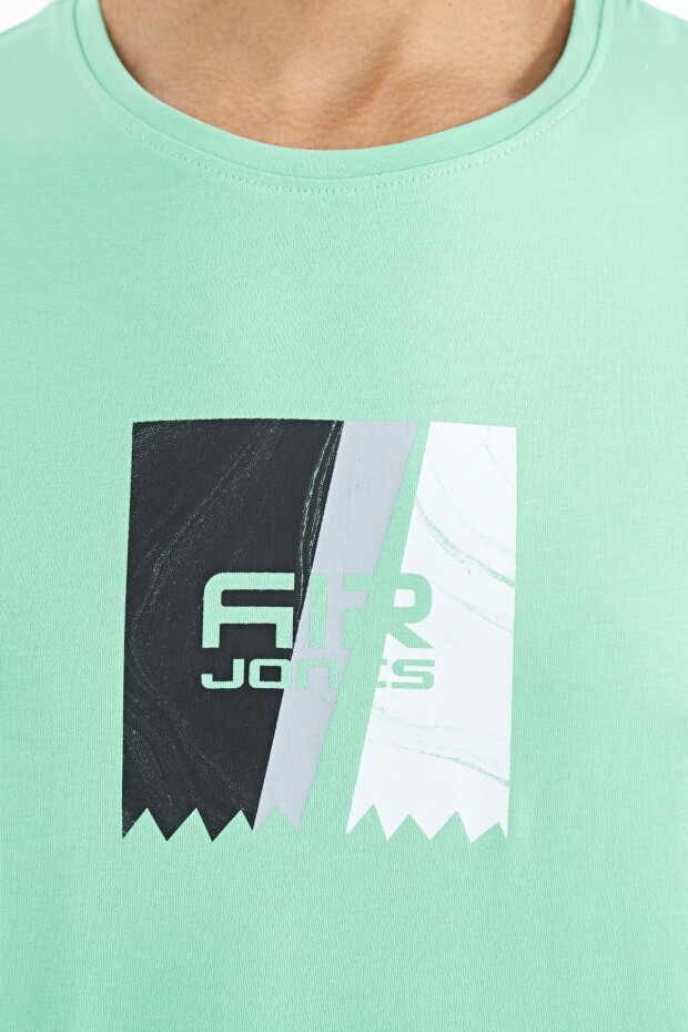Frank Su Yeşili Standart Kalıp Erkek T-Shirt - 88219