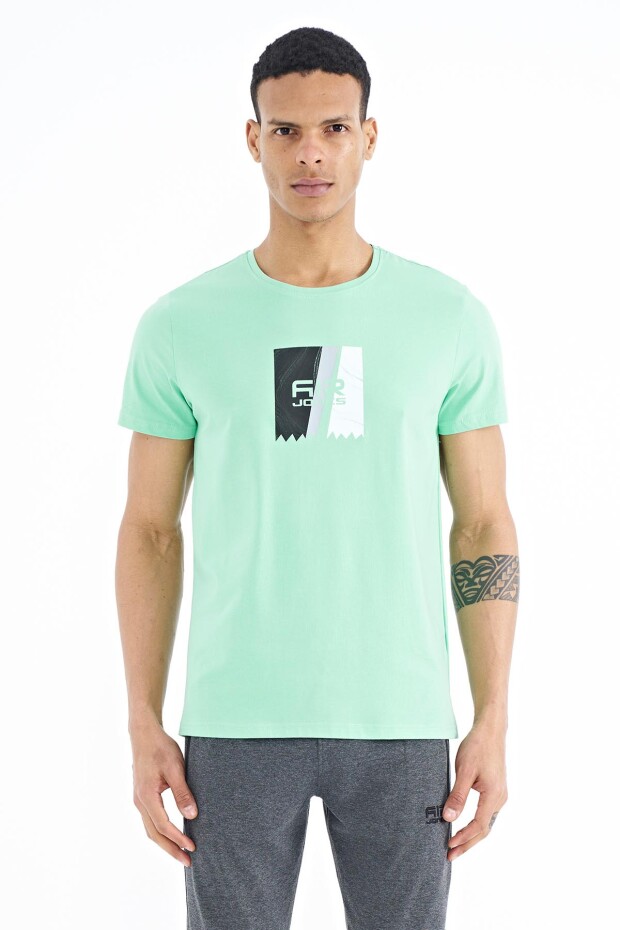 Frank Su Yeşili Standart Kalıp Erkek T-Shirt - 88219