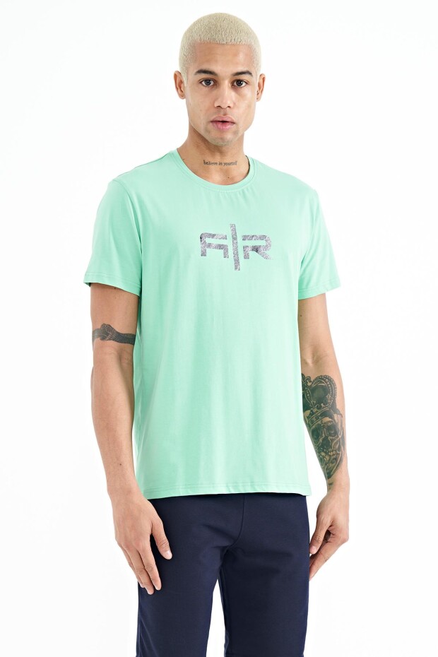 Boris Su Yeşili Standart Kalıp Erkek T-Shirt - 88206
