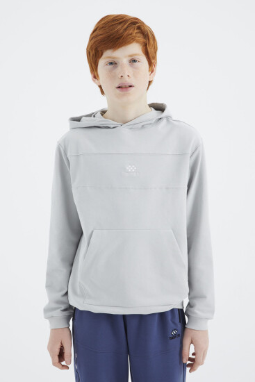 Taş Kapüşonlu Basic Erkek Çocuk Sweatshirt - 11181 - TOMMYLIFE (1)