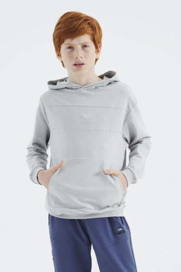 Taş Kapüşonlu Basic Erkek Çocuk Sweatshirt - 11181 