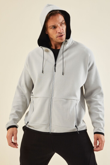 Taş Kapüşonlu Gizli Cep Detaylı Erkek Sweatshirt - 88288 