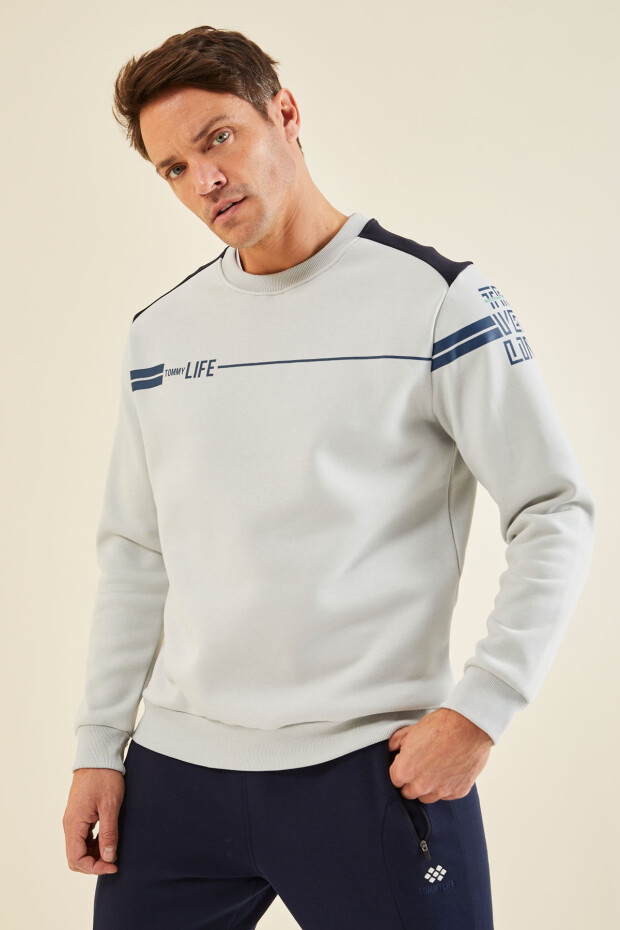 Taş O Yaka Rahat Form Erkek Sweatshirt - 88316