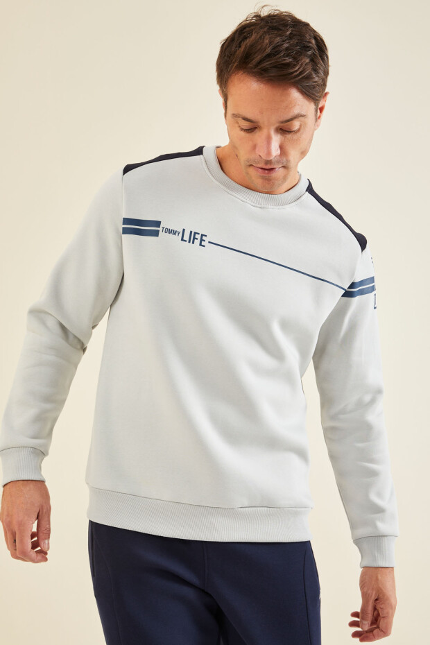 Taş O Yaka Rahat Form Erkek Sweatshirt - 88316