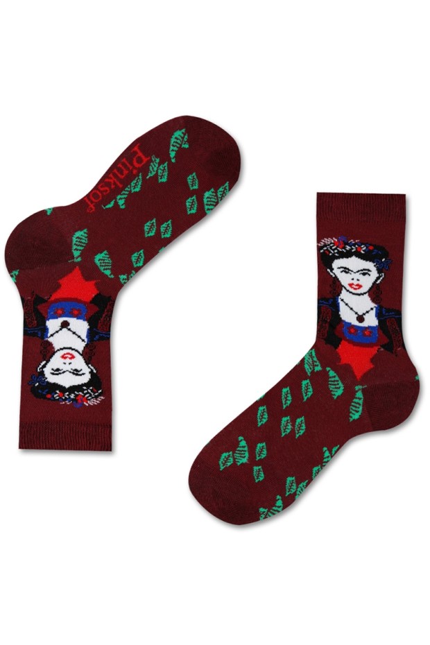 Renkli Kadın Figürlü 3 lü Soket Çorap-4090-3K