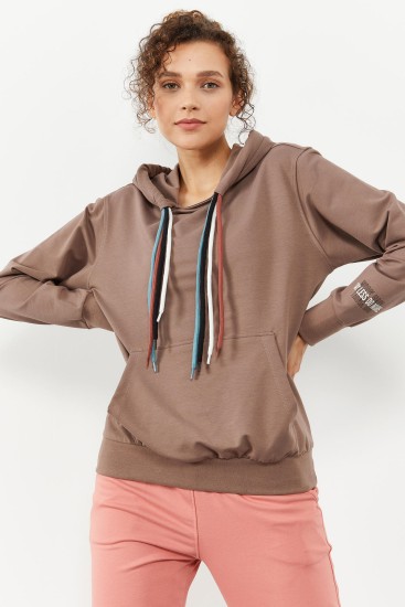 Toprak Dört Renk Bağcıklı Kadın Oversize Sweatshirt - 97157 