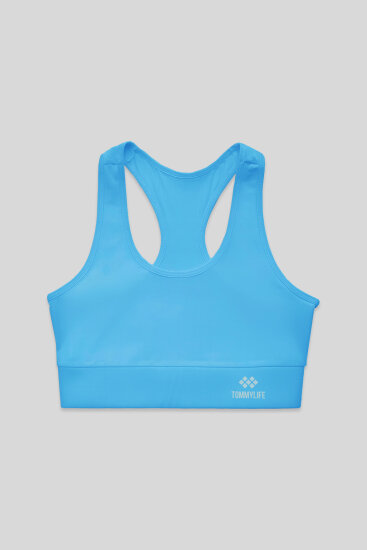 Turkuaz Sırt Detaylı Dar Kalıp U Yaka Kadın Spor Büstiyer - 97120 