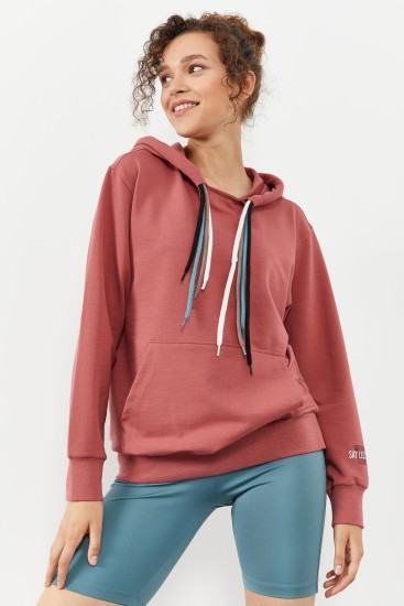 Yaban Gülü Dört Renk Bağcıklı Kadın Oversize Sweatshirt - 97157 