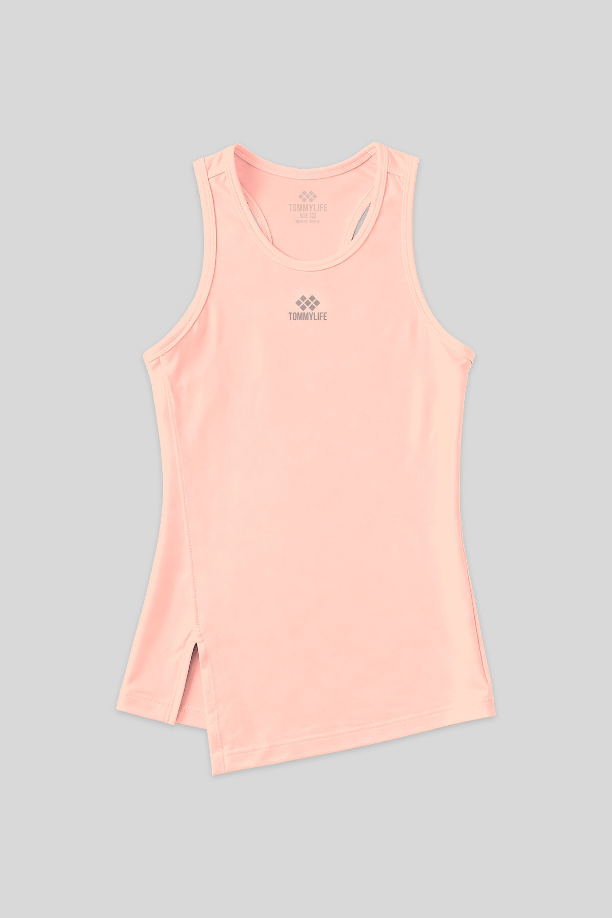 Yavruagzı Yırtmaç Detaylı O Yaka Sıfır Kollu Standart Kalıp Kadın Spor Atlet - 97256 - TOMMYLIFE