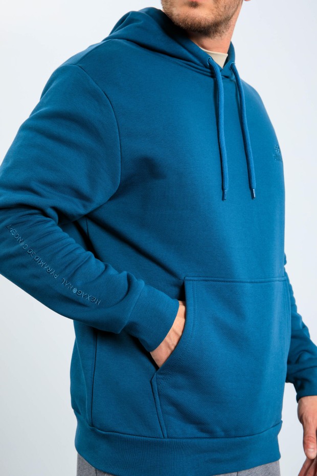 Zümrüt Kanguru Cep Kapüşonlu Rahat Form Erkek Sweatshirt - 88013