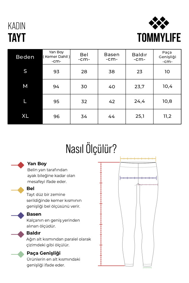 Zümrüt Üç Renkli Yüksel Bel Slim Fit Dar Paça Kadın Tayt - 94608