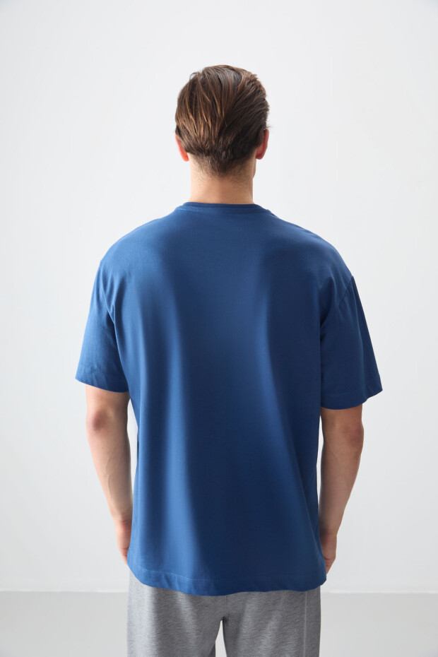 Parlament %100 Pamuk Kalın Yumuşak Dokulu Oversize Fit Basic Erkek T-Shirt - 88353 - 5