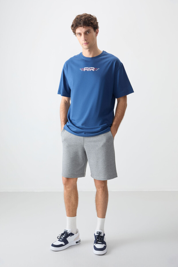Parlament %100 Pamuk Kalın Yumuşak Dokulu Oversize Fit Baskılı Erkek T-Shirt - 88356 - 3