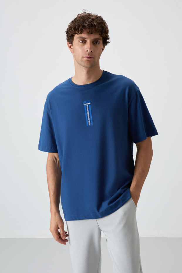 Parlament %100 Pamuk Kalın Yumuşak Dokulu Oversize Fit Baskılı Erkek T-Shirt - 88360 - 1
