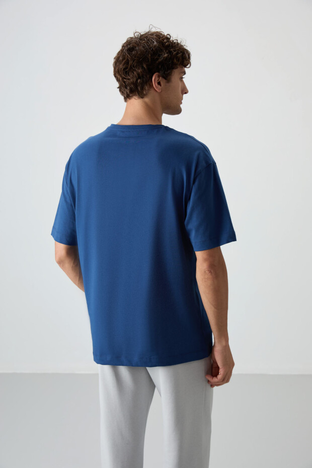 Parlament %100 Pamuk Kalın Yumuşak Dokulu Oversize Fit Baskılı Erkek T-Shirt - 88360 - 5