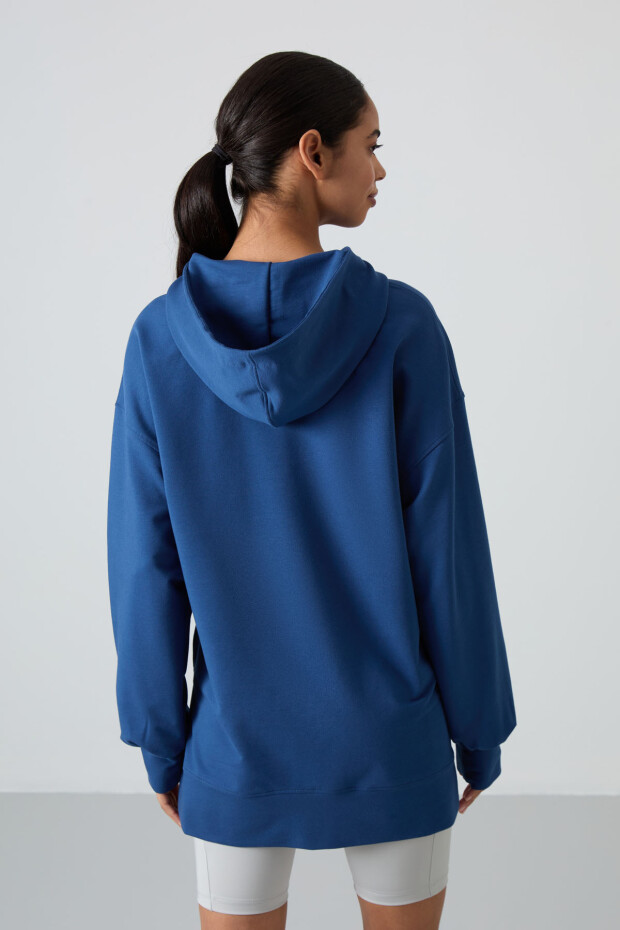 Parlament Balon Kol Yazı Nakışlı Kadın Rahat Form Tunik Sweatshirt - 97163 - 6