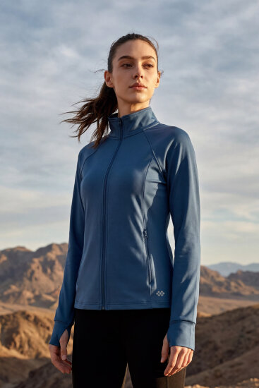 Parlament Fermuarlı Dik Yaka Basic Rahat Form Kadın Koşu Ceketi - 97310 