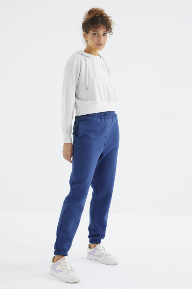 Parlament Yüksek Bel Şardonlu 3 İplik Pamuklu Basic Kadın Eşofman Alt - 94624 - 3