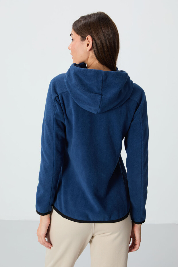 Parlament Kalın Yumuşak Dokulu Kapüşonlu Standart Fit Nakışlı Polar Kadın Sweatshirt -97287 - 6