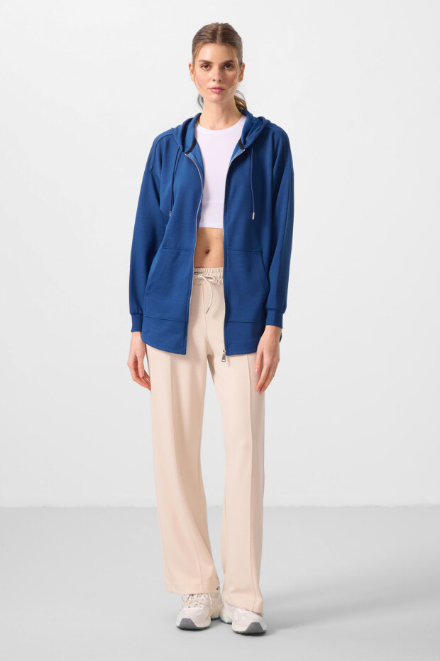 Parlament Yumuşak Dokulu Kapüşonlu Oversize Kadın Tunik Sweatshirt - 97302 - 2