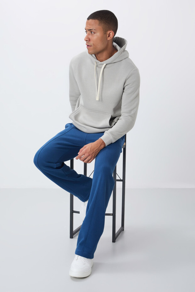 Parlament Pamuklu Kalın İçi Tüylü Yumuşak Dokulu Oversize Nakışlı Erkek Eşofman Altı -82146 - 2