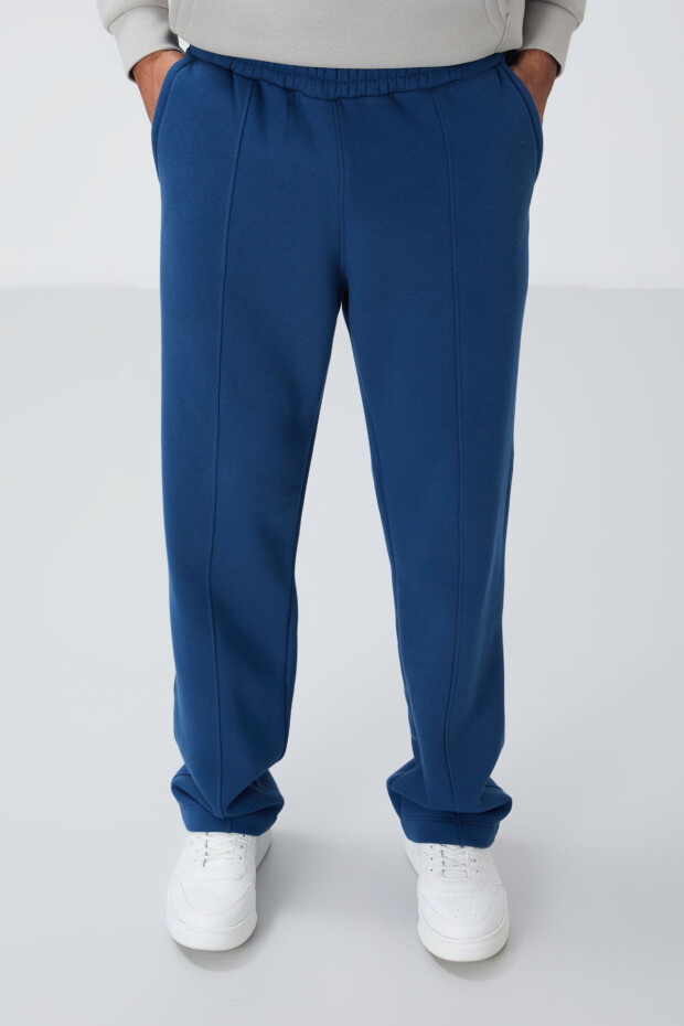 Parlament Pamuklu Kalın İçi Tüylü Yumuşak Dokulu Oversize Nakışlı Erkek Eşofman Altı -82146 - 6