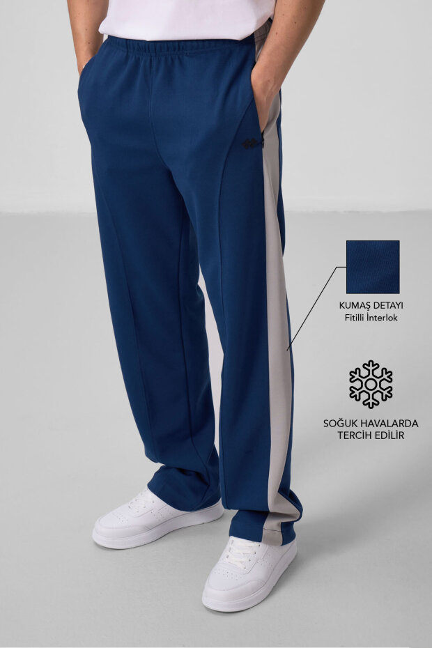 Parlament Yüzeyi Dokulu Standart Fit Palazzo Erkek Pantolon - 82171 - 1