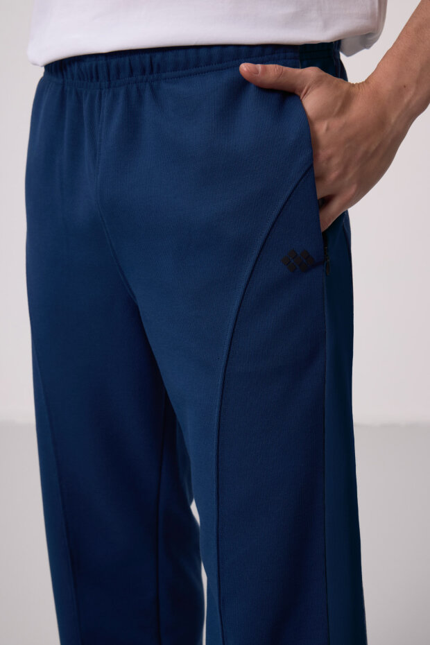 Parlament Yüzeyi Dokulu Standart Fit Palazzo Erkek Pantolon - 82171 - 3