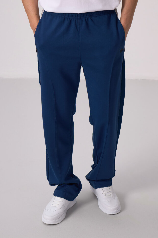 Parlament Yüzeyi Dokulu Standart Fit Palazzo Erkek Pantolon - 82171 - 4