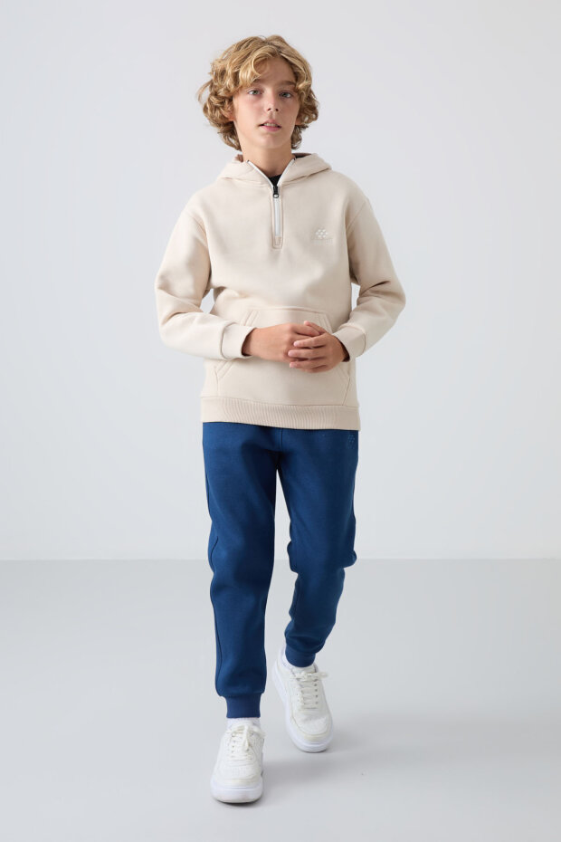 Parlament Pamuklu Kalın İçi Tüylü Standart Fit Nakışlı Erkek Çocuk Eşofman Alt - 11224 - 1