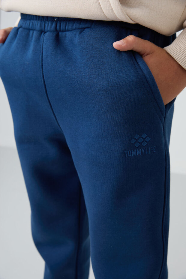 Parlament Pamuklu Kalın İçi Tüylü Standart Fit Nakışlı Erkek Çocuk Eşofman Alt - 11224 - 4