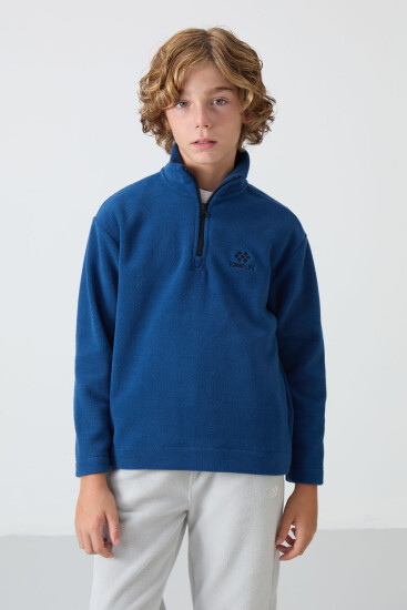 Parlament Kalın Yumuşak Dokulu Standart Fit Nakışlı Polar Erkek Çocuk Sweatshirt - 11221 