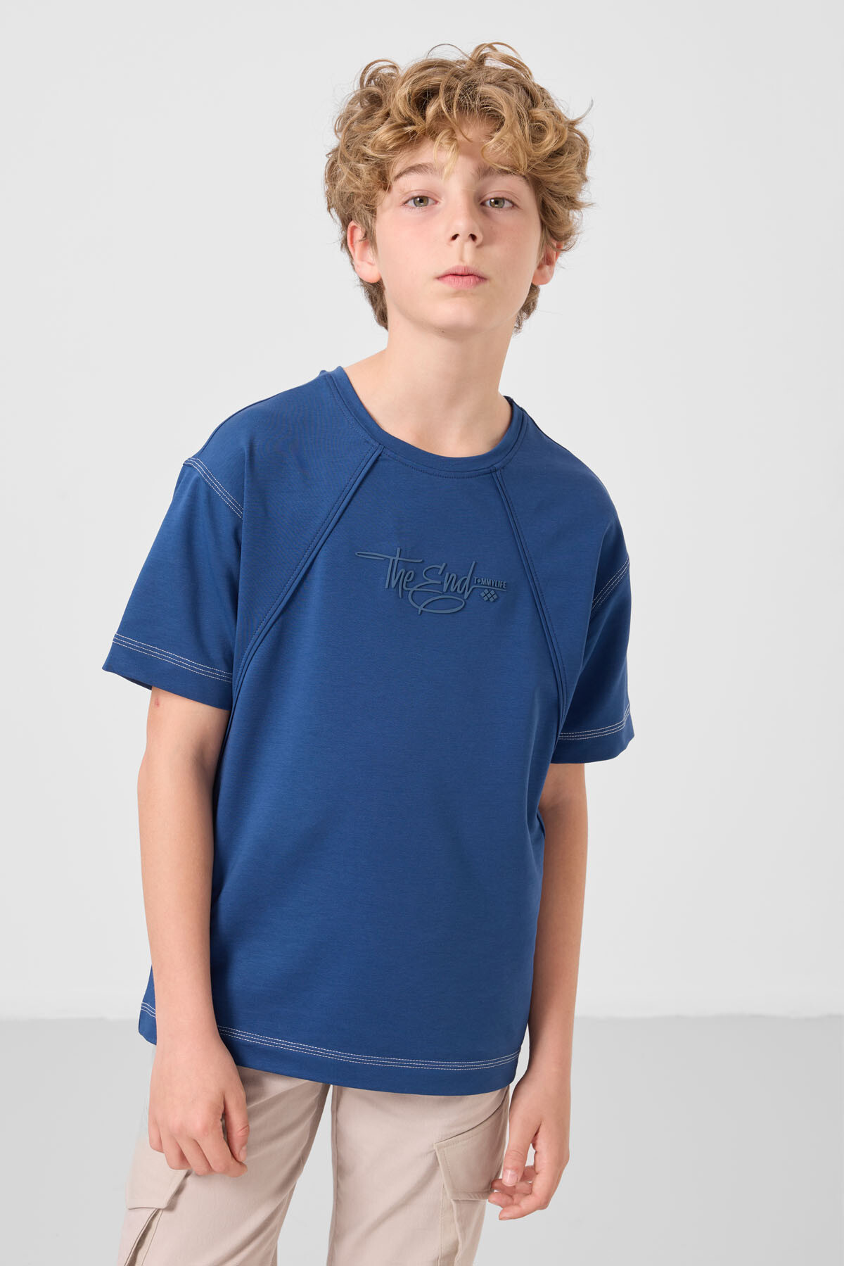 Parlament Pamuklu Yumuşak Dokulu Oversize Baskılı Erkek Çocuk T-Shirt - 11285 - TOMMYLIFE