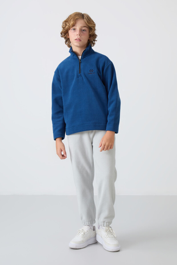 Parlament Kalın Yumuşak Dokulu Standart Fit Nakışlı Polar Erkek Çocuk Sweatshirt - 11221 - 2