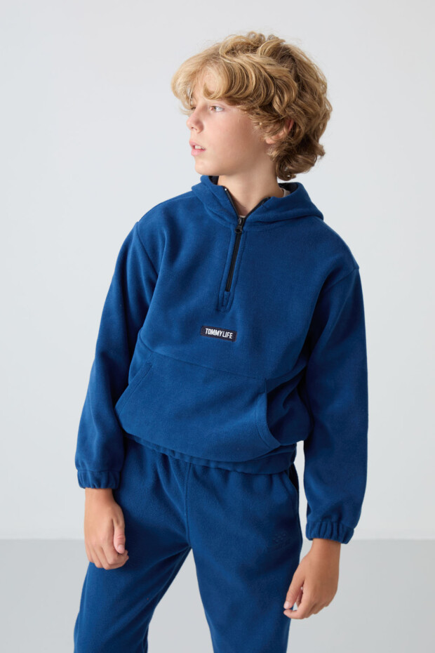 Parlament Kalın Yumuşak Dokulu Standart Fit Nakışlı Polar Erkek Çocuk Sweatshirt - 11230 - 4