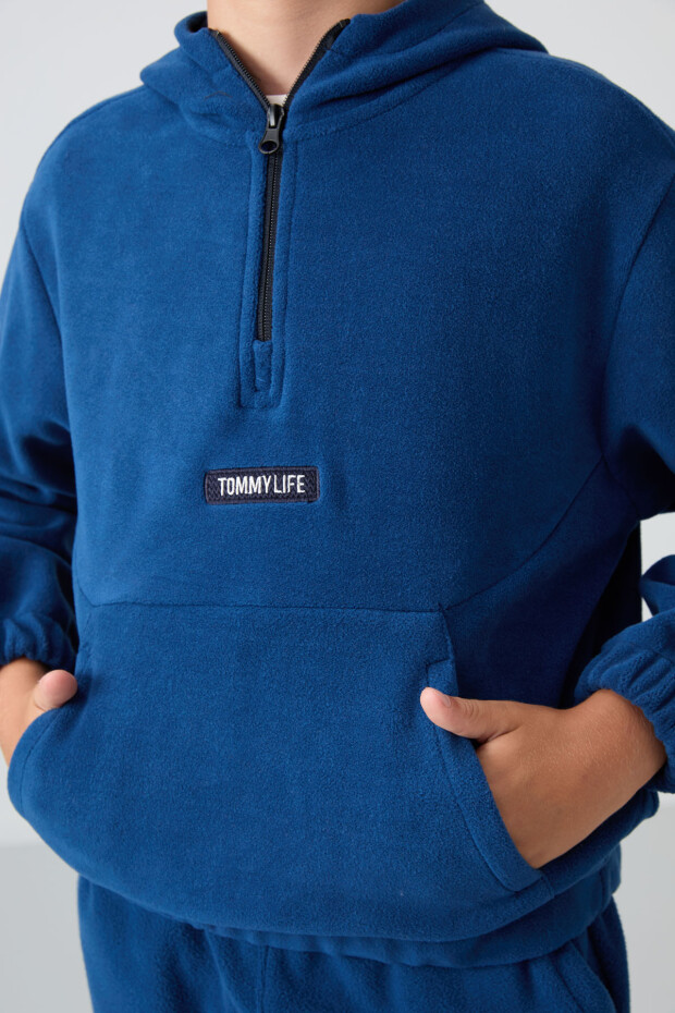 Parlament Kalın Yumuşak Dokulu Standart Fit Nakışlı Polar Erkek Çocuk Sweatshirt - 11230 - 2