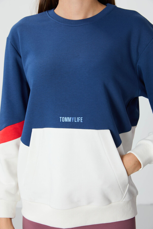 Parlament Kompakt Pamuklu Kalın Pürüzsüz Dokulu O Yaka Standart Kalıp Kadın Sweatshirt - 97289 - 2