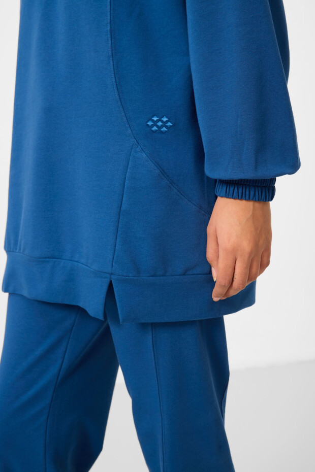 Parlament O Yaka Basic Oversize Kadın Eşofman Tunik Takım - 95347 - 4