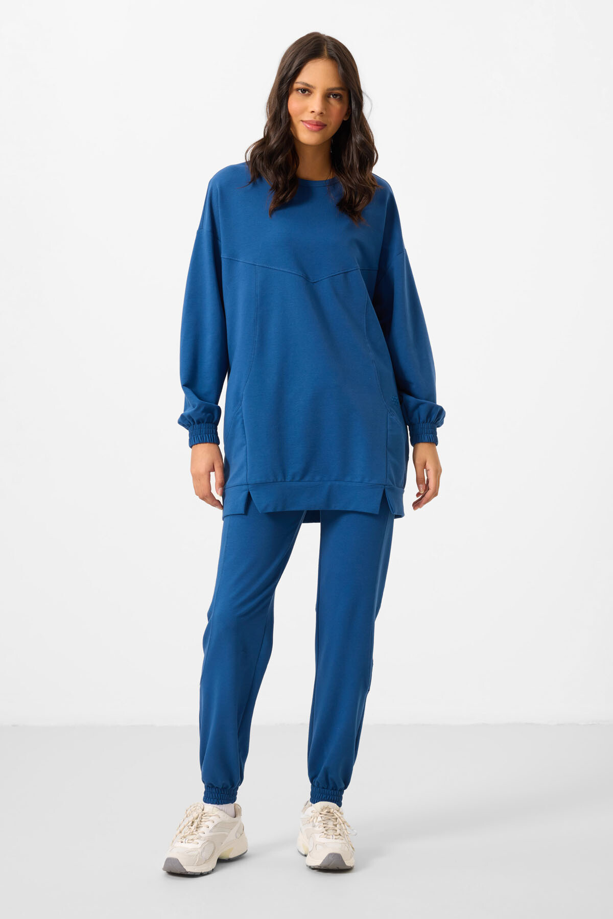 Parlament O Yaka Basic Oversize Kadın Eşofman Tunik Takım - 95347 - TOMMYLIFE