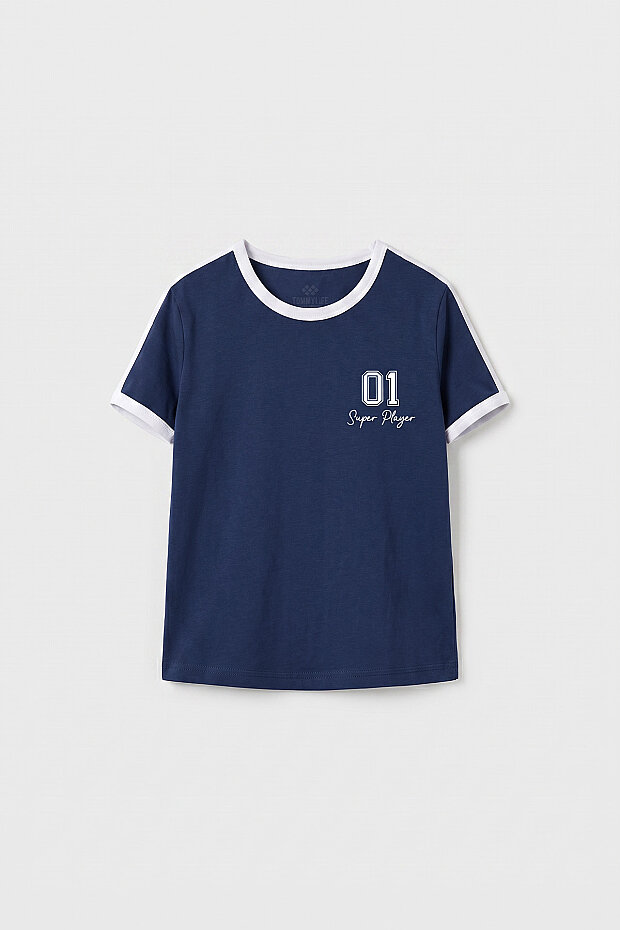 Parlament Omuz Biye Detaylı Baskılı Kız Çocuk T-Shirt - 75181 - 1