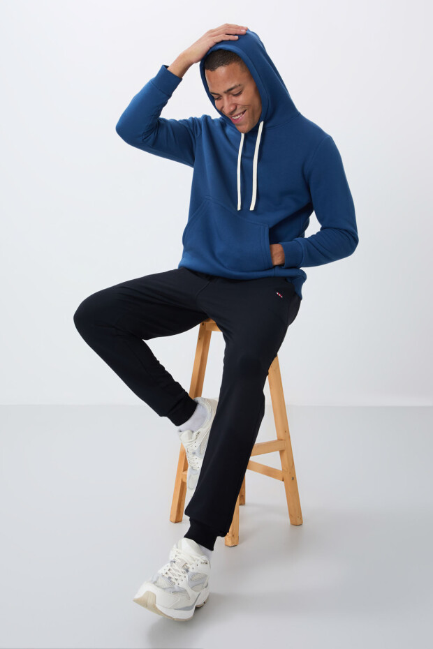 Parlament Pamuklu Kalın İçi Tüylü Yumuşak Dokulu Comfort Fit Nakışlı Erkek Sweatshirt - 88419 - 4