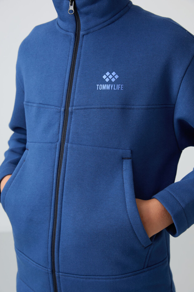 Parlament Pamuklu Kalın İçi Tüylü Yumuşak Dokulu Standart Fit Nakışlı Erkek Çocuk Sweatshirt - 11245 - 3
