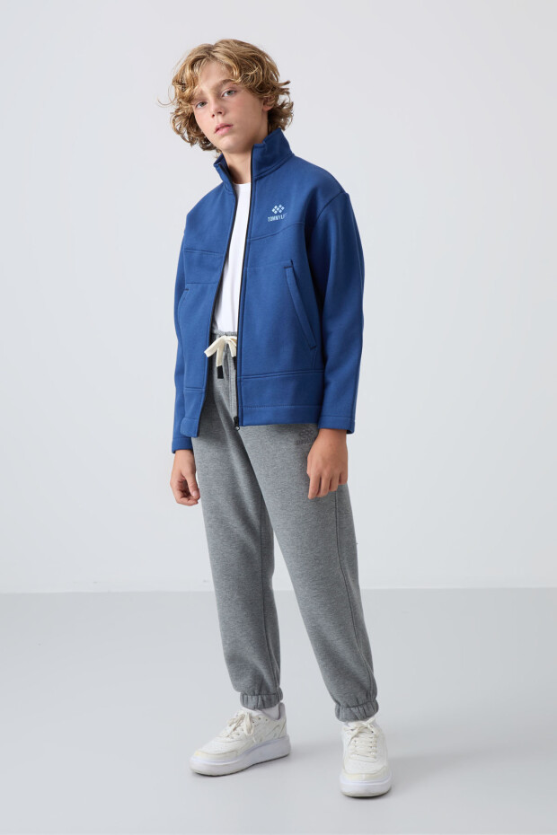 Parlament Pamuklu Kalın İçi Tüylü Yumuşak Dokulu Standart Fit Nakışlı Erkek Çocuk Sweatshirt - 11245 - 4